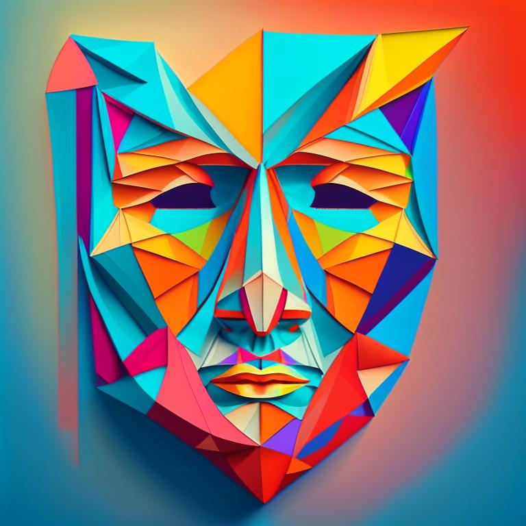 Elon Musk in geometric shapes by Russian DALL-E