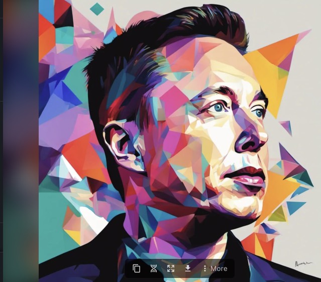 Elon Musk in geometric shapes by Nightcafe