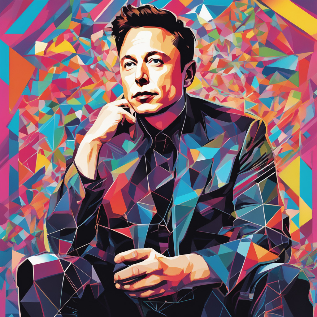 Elon Musk in geometric shapes by Playground.ai