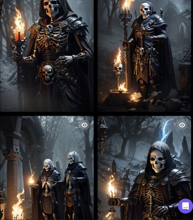 Necromancers and skeletons by Leonardo.ai